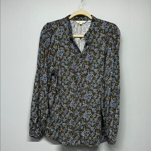 Boden Long Sleeve Button Down Blouse Floral Paisley Size 10